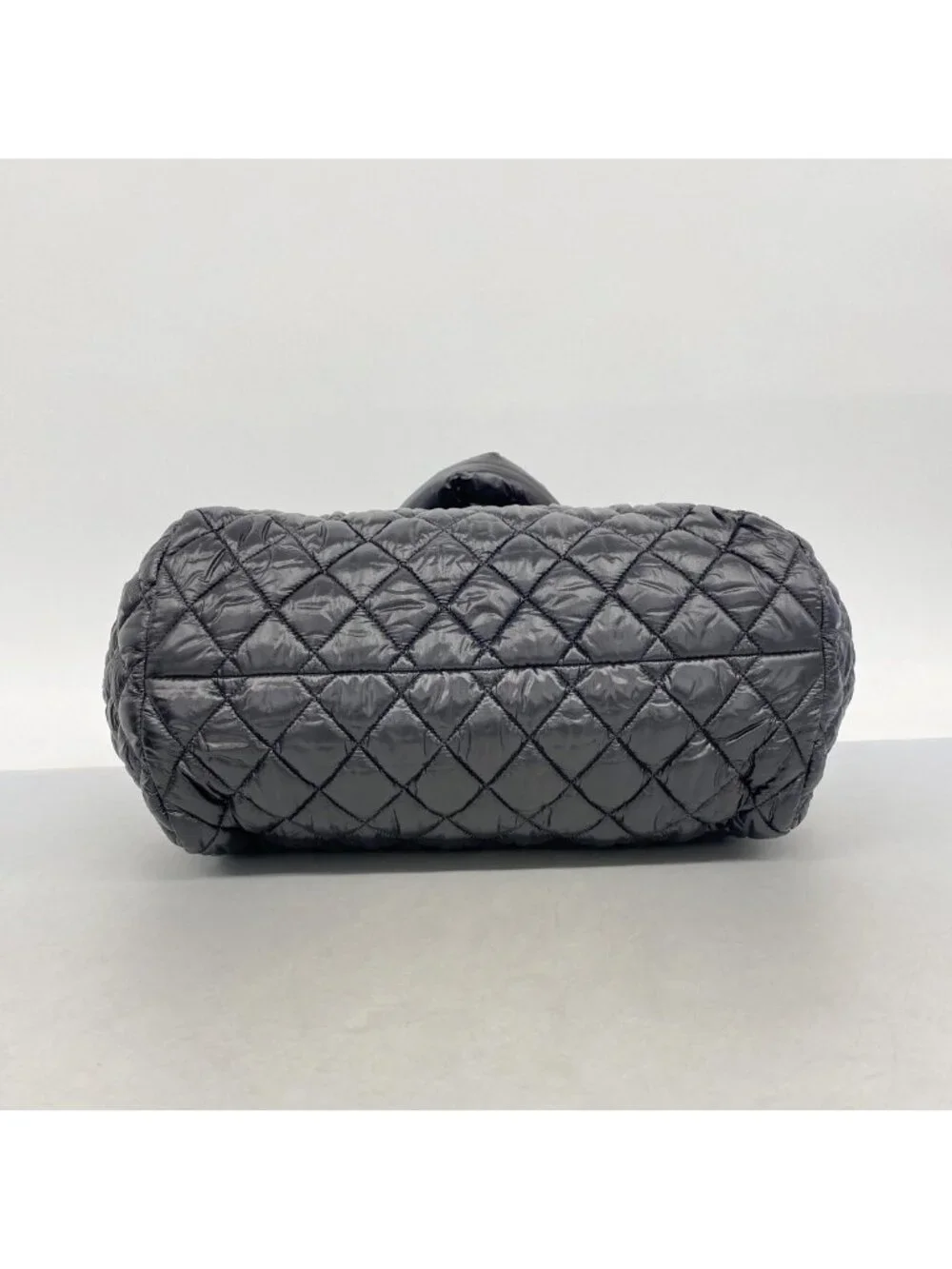 Chanel Handbag Coco Cocoon Nylon Black Silver